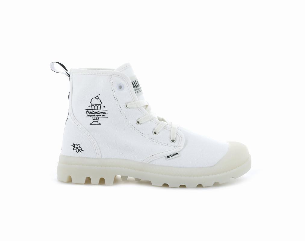 Palladium Pampa Hi Shake Womens Boots White Australia [HDPREC-807]